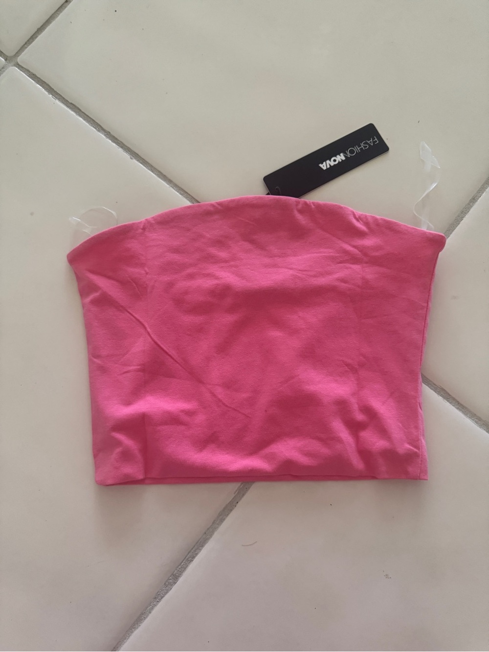 Fashion Nova Hot Pink Strapless Tube Crop Top